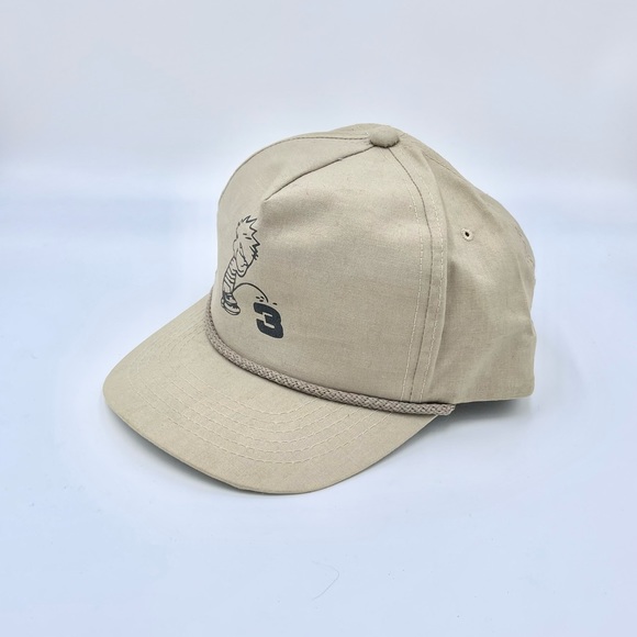 Vintage 90s Calvin Peeing on #3 Dale Earnhardt Tan SnapBack Trucker Hat Adult OS - Picture 5 of 14